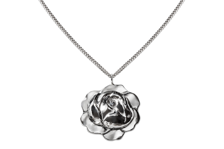 Sterling silver Ranunculus Pendant designed by Michael Galmer. Photography by Zephyr Ivanisi and Oliver Ivanisi of [ZeO] Productions.
