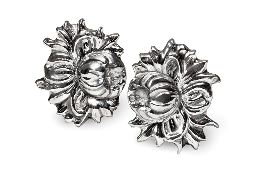 Sterling silver Wild Dahlia Earrings designed by Michael Galmer. Photography by Zephyr Ivanisi and Oliver Ivanisi of [ZeO] Productions.