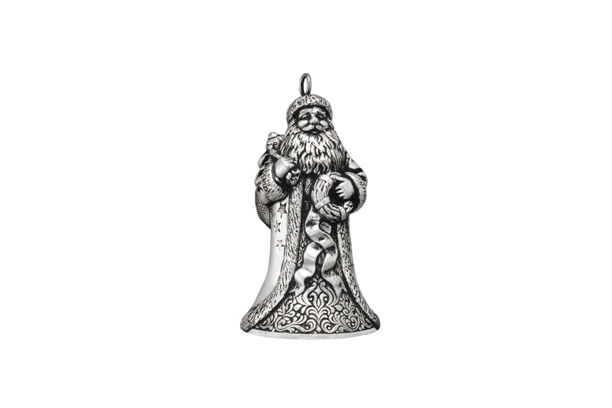 Galmer Silver Santa Bell Ornament