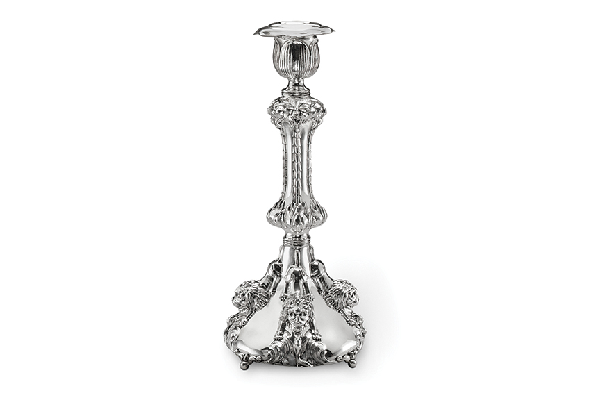 Galmer Silver Lion Candlestick