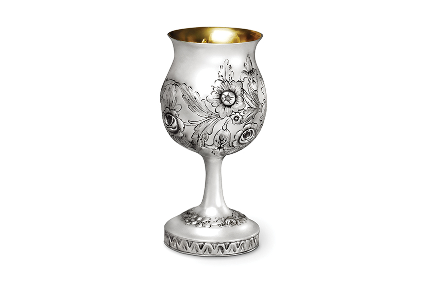 Galmer Silver Rose Goblet